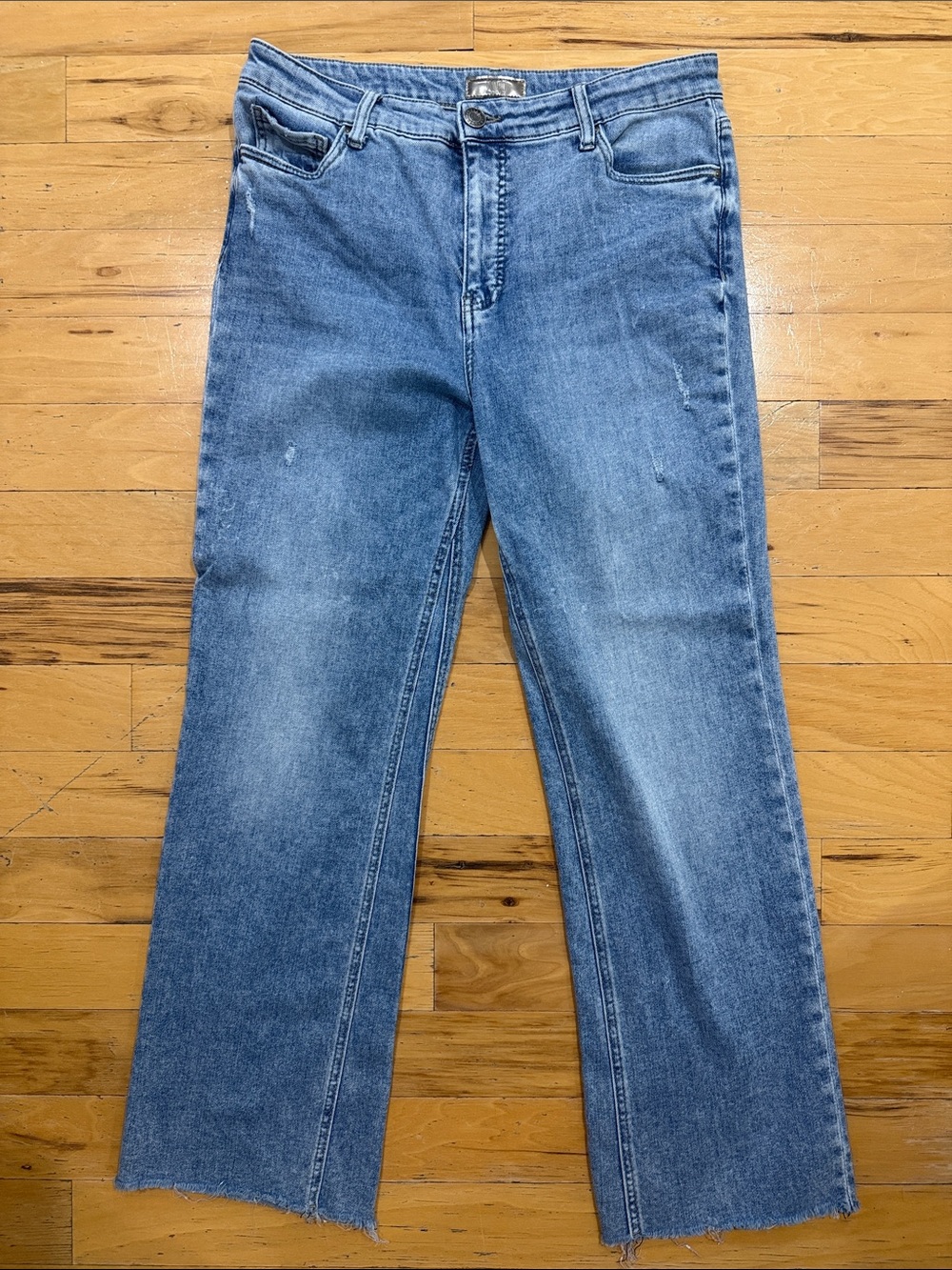 Kut from the Kloth Kelsey High Rise Ankle Flare Raw Hem - Sz 12